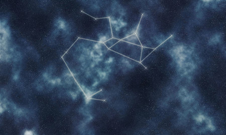 Sagittarius Star Constellation, Night Sky, Constellation Lines Archerの写真素材