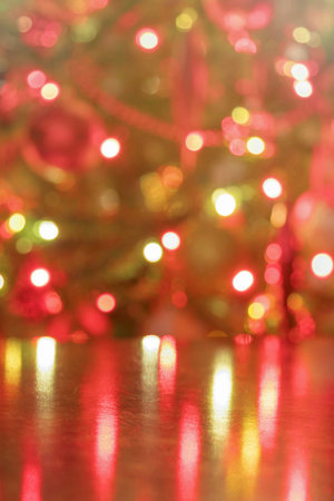 Christmas holidays background,Â Decorated Christmas tree blurred background