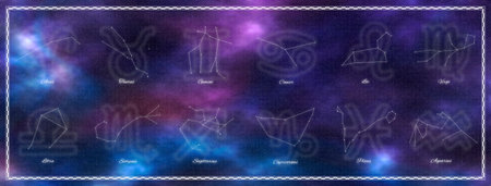 Zodiac star constellation, Horoscope set, zodiac signsの写真素材