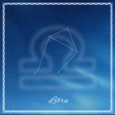 Libra zodiac sign, constellation lines, Libra symbolの写真素材