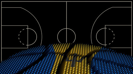 Barbados Basketball court background, Basketball Ball, Black backgroundの素材 [FY310201345308]