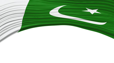 Pakistan Flag Wave, National Flag Clipping Pathの写真素材