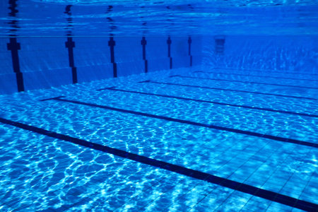 Empty Swimming Pool Underwater Viewの写真素材