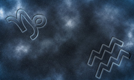 Capricorn and Aquarius Compatibility, Horoscope Symbolsの写真素材