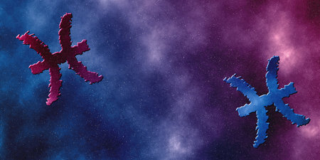 Pisces and Pisces Compatibility, Horoscope Symbolsの写真素材