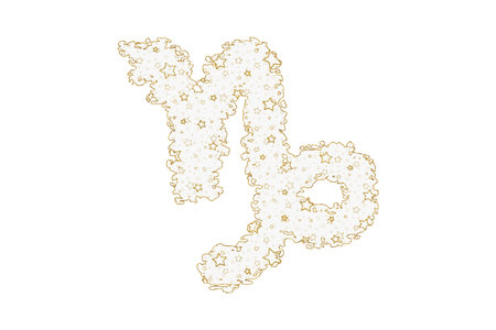 Capricorn Zodiac Sign, Goat Horoscope Symbol, clipping pathの写真素材