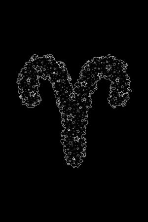 Aries Zodiac Sign, Ram Horoscope Symbol, clipping pathの写真素材