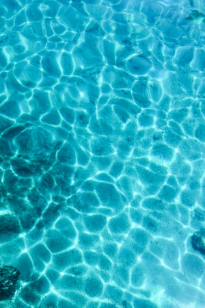 Turquoise Sea Surface, Ripple Water, Top view of beautiful Caribbean Sea