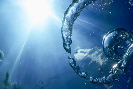 Air Bubbles, Underwater Bubbles Abstract Underwater Background