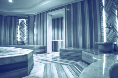 Traditional Turkish Bath and Hamam, marble Turkish bathの写真素材