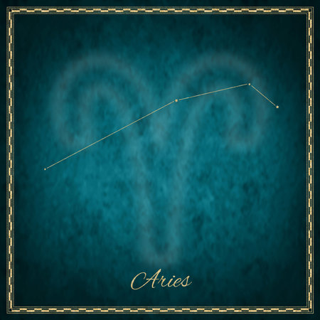 Aries zodiac sign, constellation lines, Aries symbol