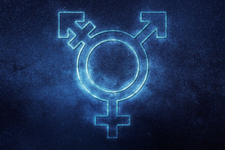 Transgender symbol,Â combining gender symbol, Blue Symbolの写真素材