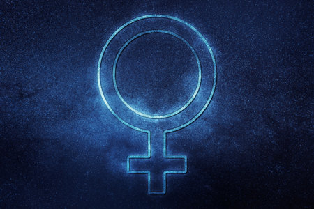 Female symbol, Women Sign,Â Gender symbol, Blue Symbolの写真素材