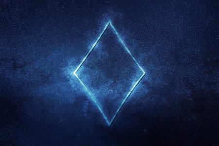 Diamond card symbol, playing cards symbol,Â Blue symbolの写真素材