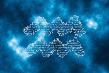 Aquarius Zodiac Sign, Aquarius Symbol, Backgroundの写真素材