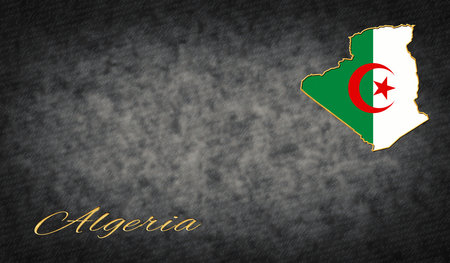 Algeria Symbols, Map of Algeria Backgroundの写真素材