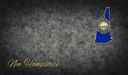 New Hampshire Symbols, Map of New Hampshire Backgroundの写真素材