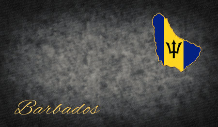Barbados Symbols, Map of Barbados Backgroundの写真素材