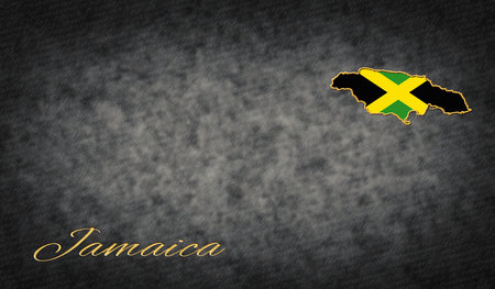 Jamaica Symbols, Map of Jamaica Backgroundの写真素材