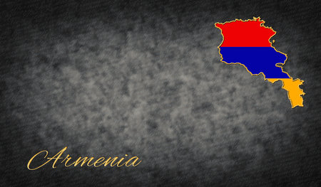 Armenia Symbols, Map of Armenia Backgroundの写真素材