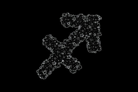 Sagittarius zodiac sign, Archer Stars, Clipping Pathの写真素材
