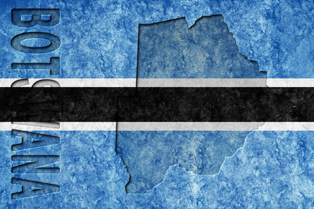 Botswana Metallic flag, Textured flag, grunge flagの写真素材