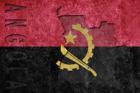 Angola Metallic flag, Textured flag, grunge flagの写真素材