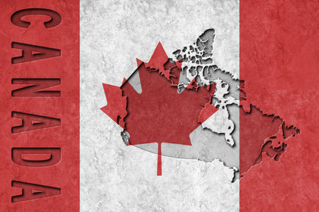 Canada Metallic flag, Textured flag, grunge flagの写真素材