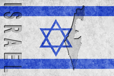 Israel Metallic flag, Textured flag, grunge flagの写真素材
