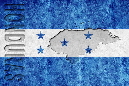 Honduras Metallic flag, Textured flag, grunge flagの写真素材