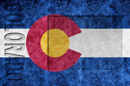 Metallic Colorado state flag, Colorado flag background Metallic textureの写真素材