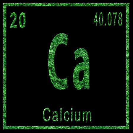 Calcium Chemical Element, On Blackの写真素材