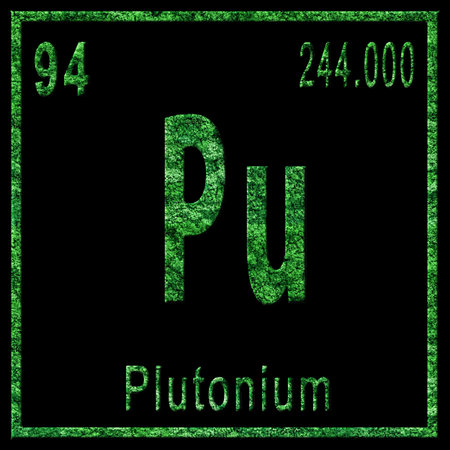 Plutonium Chemical Element, Green Edition, On Black