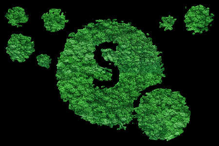 Vitamin health Symbol, Green Edition, On Blackの写真素材