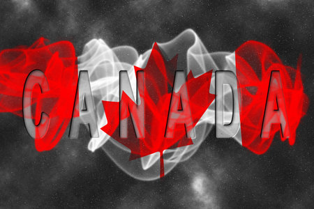 Canada Flag with Starry Background Smoke Effectの写真素材