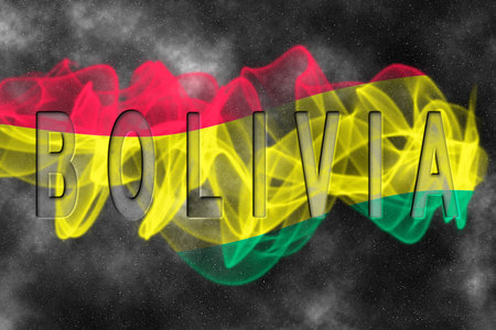Bolivia Flag with Starry Background Smoke Effectの写真素材