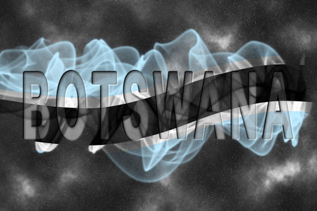 Botswana Flag with Starry Background Smoke Effectの写真素材