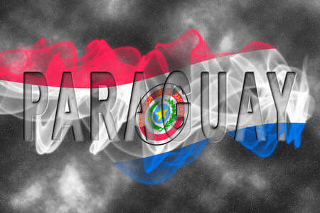 Paraguay Flag with Starry Background Smoke Effectの写真素材