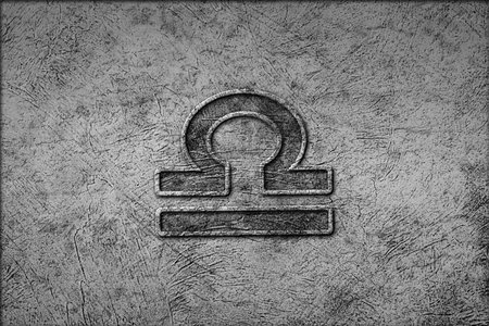 Libra horoscope symbol, Libra vintage style zodiac signの写真素材