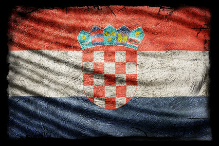 Croatia Flag, Grunge Texture Backgroundの写真素材
