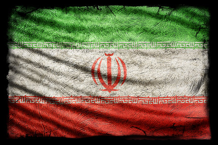 Iran Flag, Grunge Texture Backgroundの写真素材
