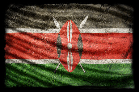 Kenya Flag, Grunge Texture Backgroundの写真素材