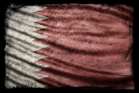 Qatar Flag, Grunge Texture Backgroundの写真素材