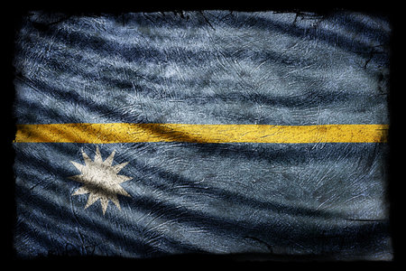 Nauru Flag, Grunge Texture Backgroundの写真素材