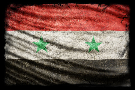 Syria Flag, Grunge Texture Backgroundの写真素材
