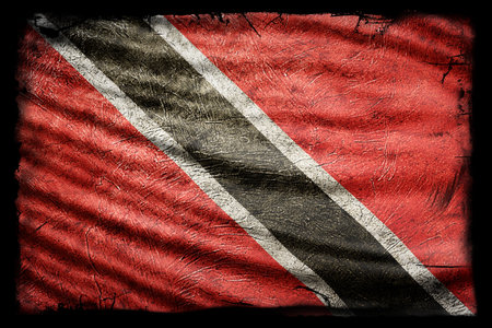Trinidad and Tobago Flag, Grunge Texture Backgroundの写真素材