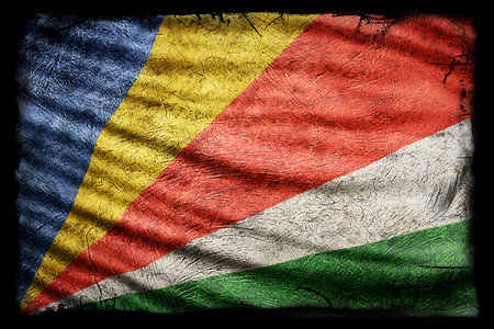 Seychelles Flag, Grunge Texture Backgroundの写真素材
