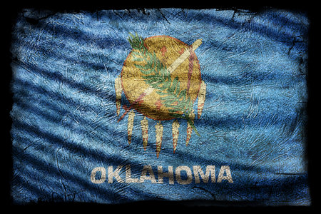 Oklahoma Flag, Grunge Texture Backgroundの写真素材