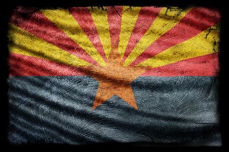 Arizona Flag, Grunge Texture Backgroundの写真素材