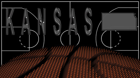 Kansas on Basketball Court, National Theme Conceptの写真素材